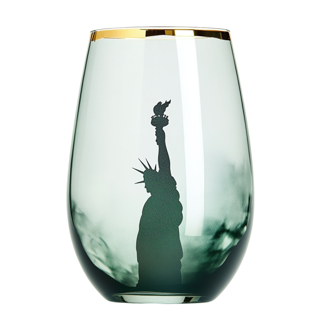 ‘Emerald Liberty’ Stemless Wine Glass
