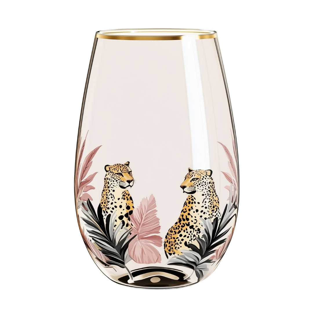 ‘Flamingo Waltz’ Stemless Wine Glass