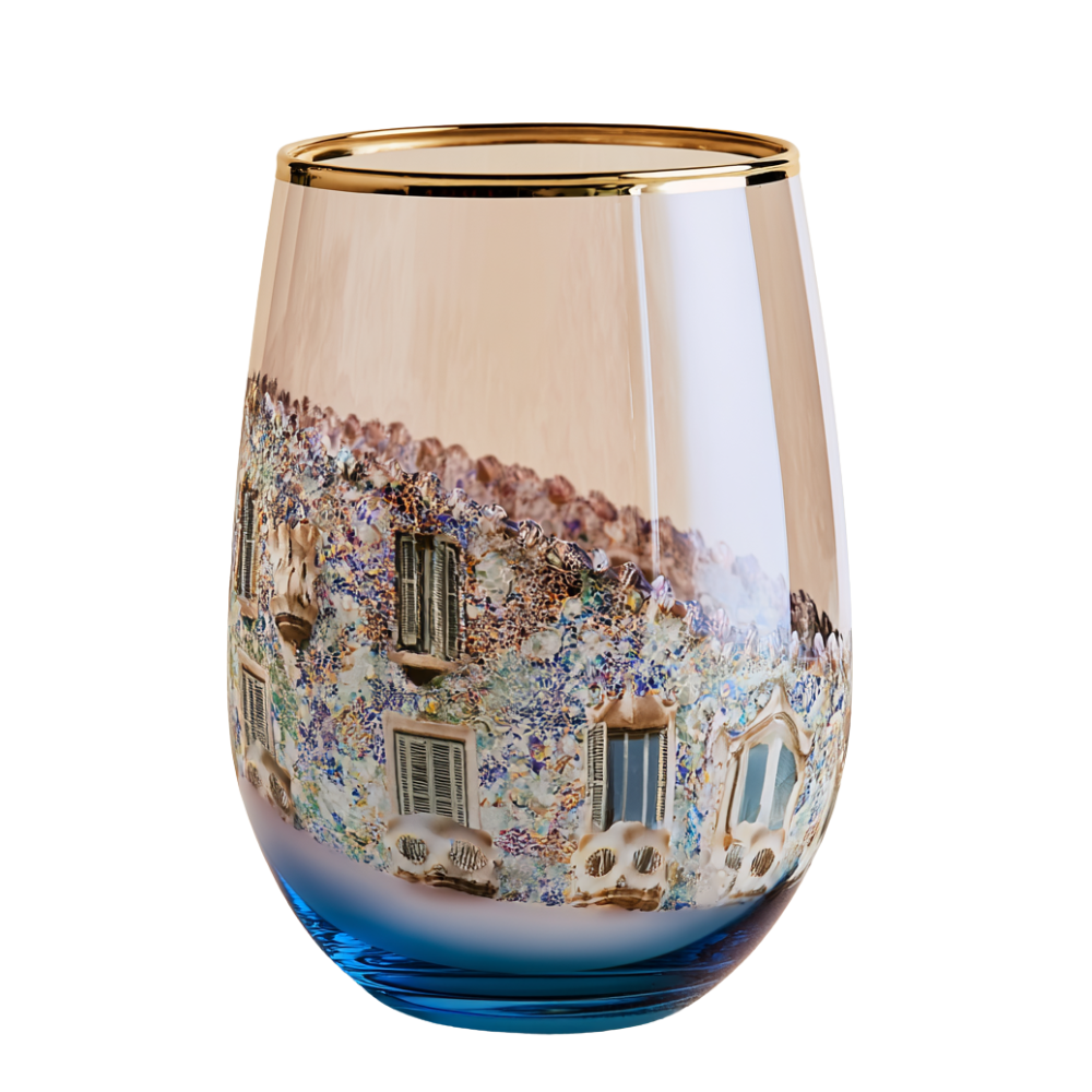 'Gaudí Eternal Facade' Stemless Wine Glass