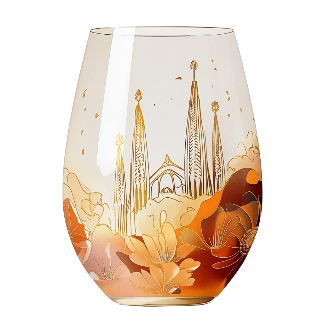 ‘Celestial Towers’ Stemless Wine Glass