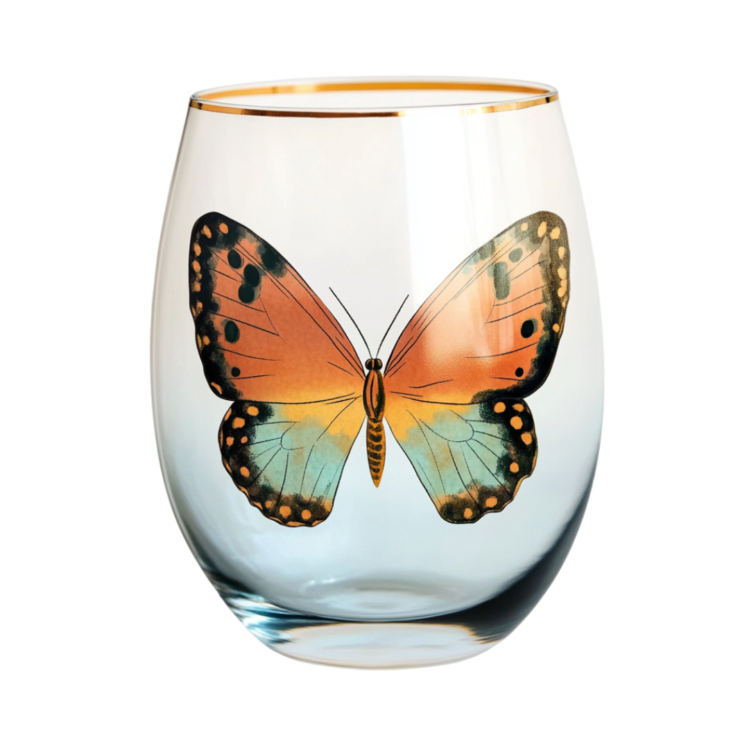 ‘Wings of Grace’ Stemless Wine Glass