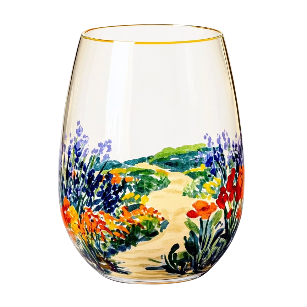 ‘Meadow Whispers’ Stemless Wine Glass