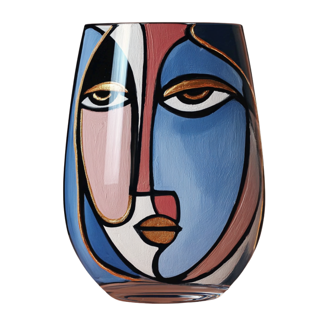 'Dreaming Faces' Stemless Wine Glasses