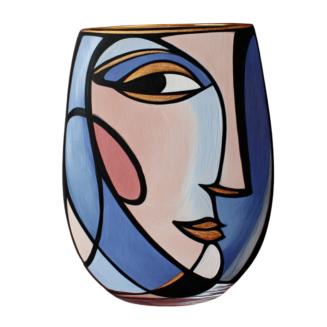 'Dreaming Faces' Stemless Wine Glasses