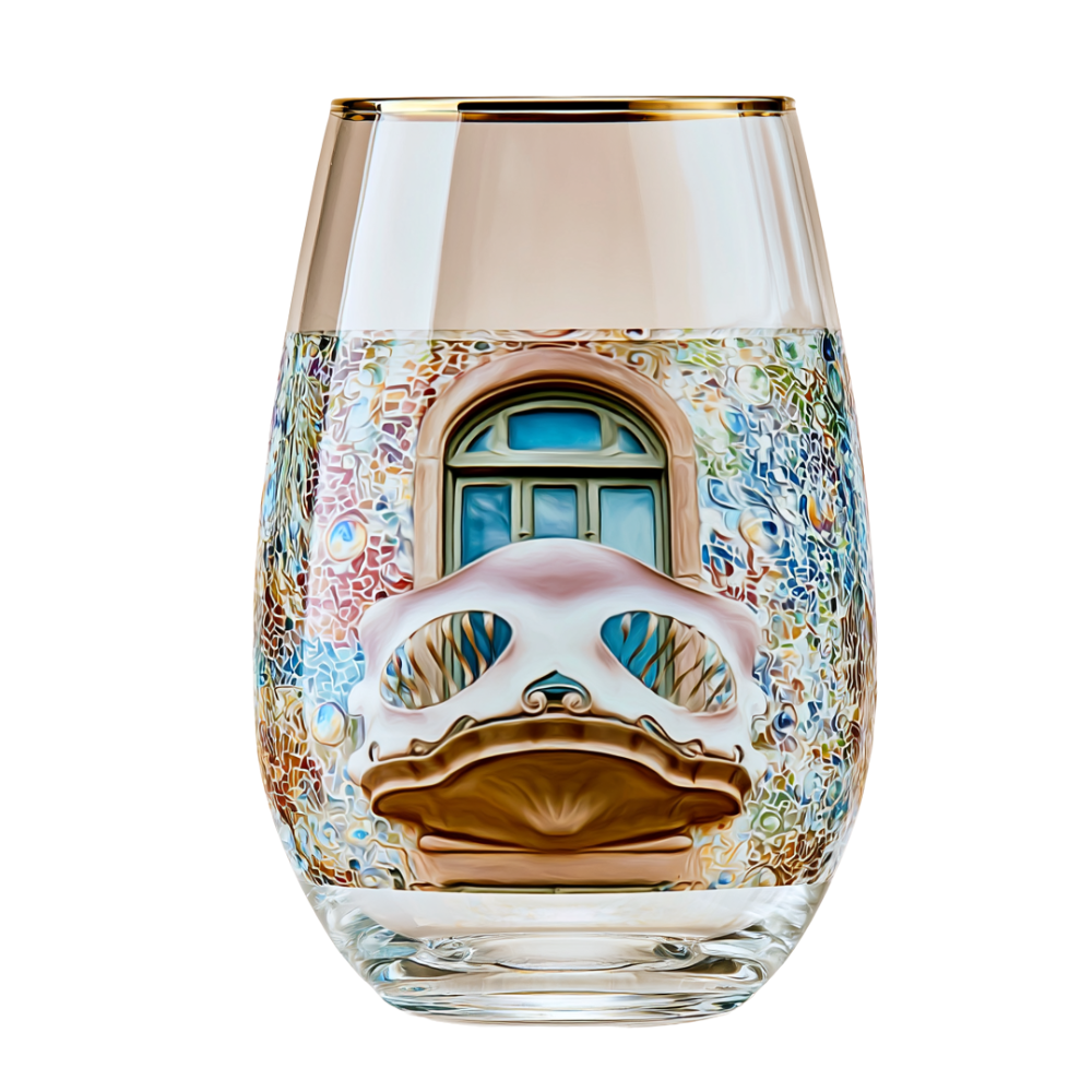 'Gaudí Eternal Facade' Stemless Wine Glass