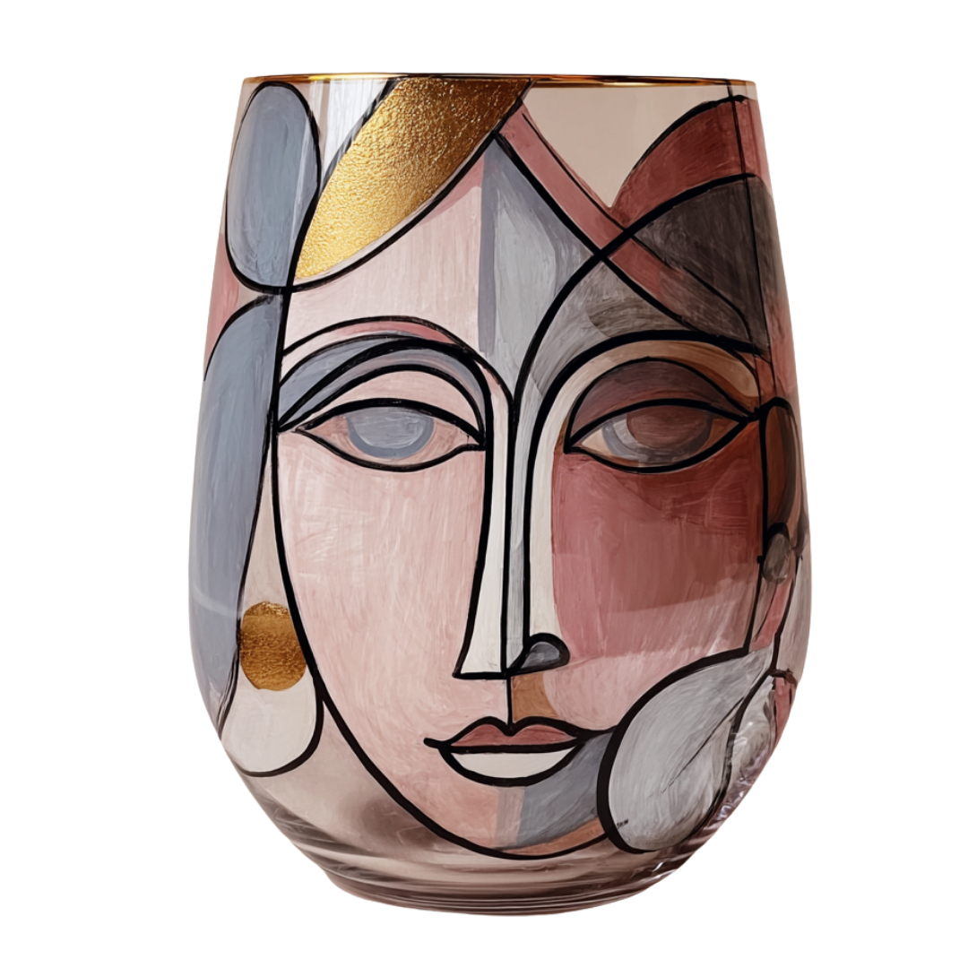 'Dreaming Faces' Stemless Wine Glasses