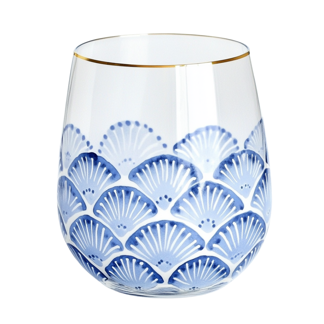 ‘Ocean Scales’ Stemless Wine Glass
