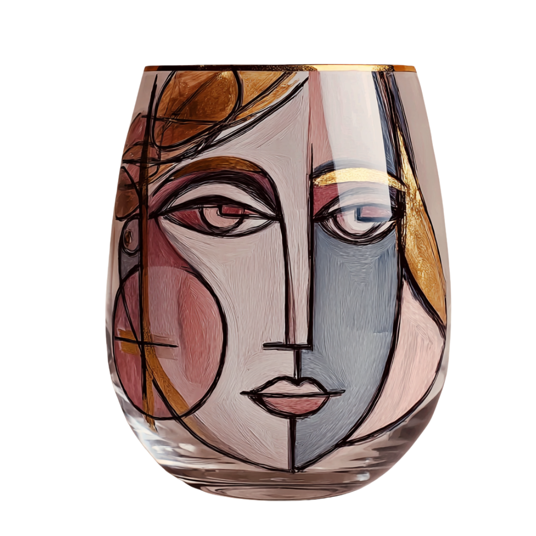 'Dreaming Faces' Stemless Wine Glasses