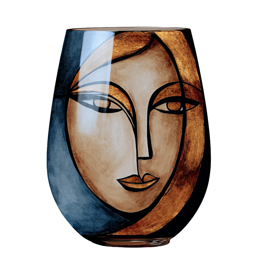 'Dreaming Faces' Stemless Wine Glasses