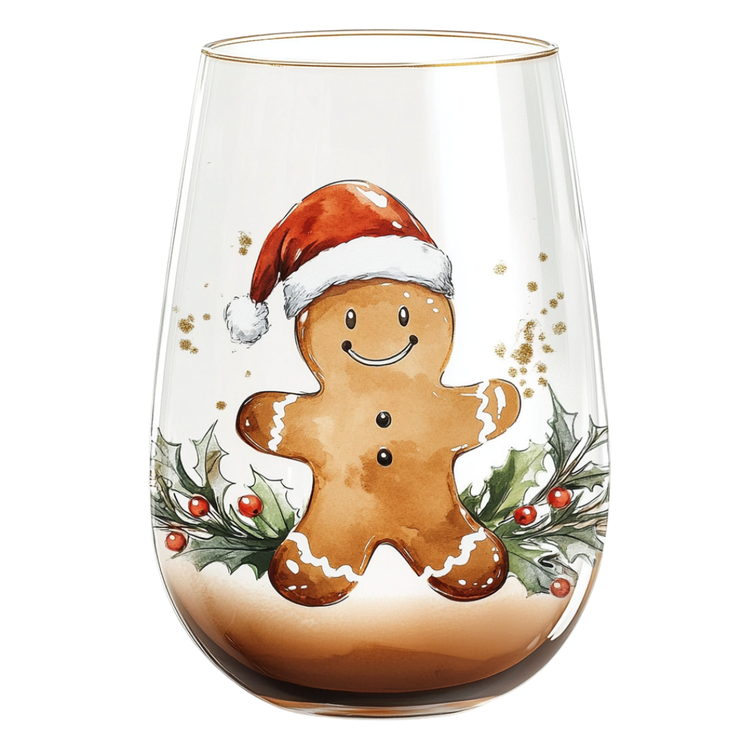 ‘Gingerbread Delight’ Stemless Wine Glass