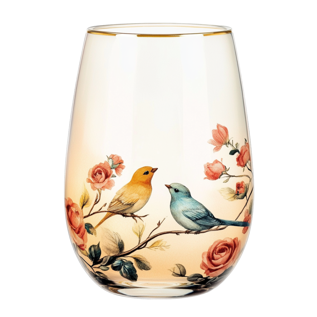 ‘Sonata of the Dawn’ Stemless Wine Glass