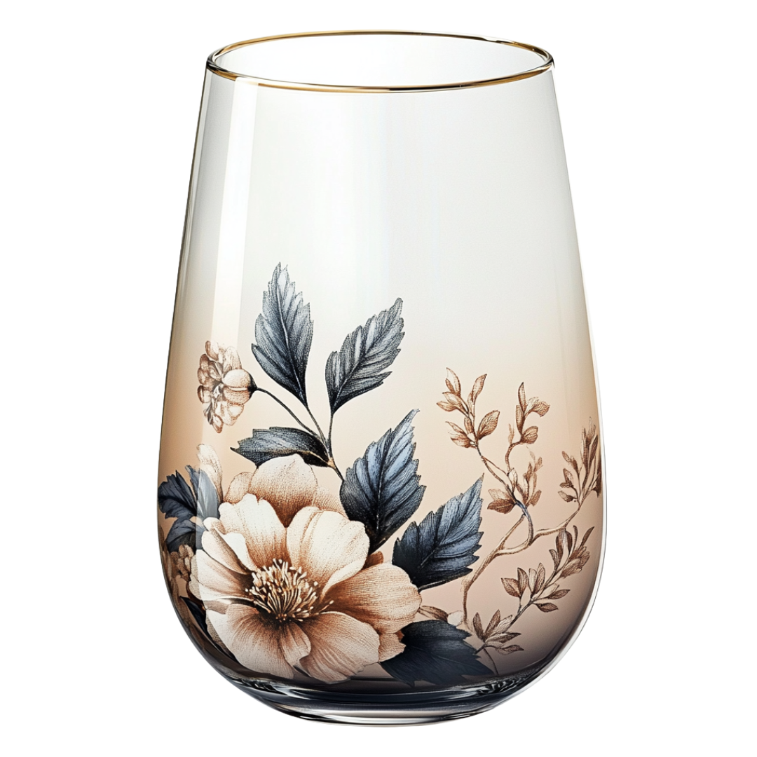 ‘Ethereal Bloom’ Stemless Wine Glass