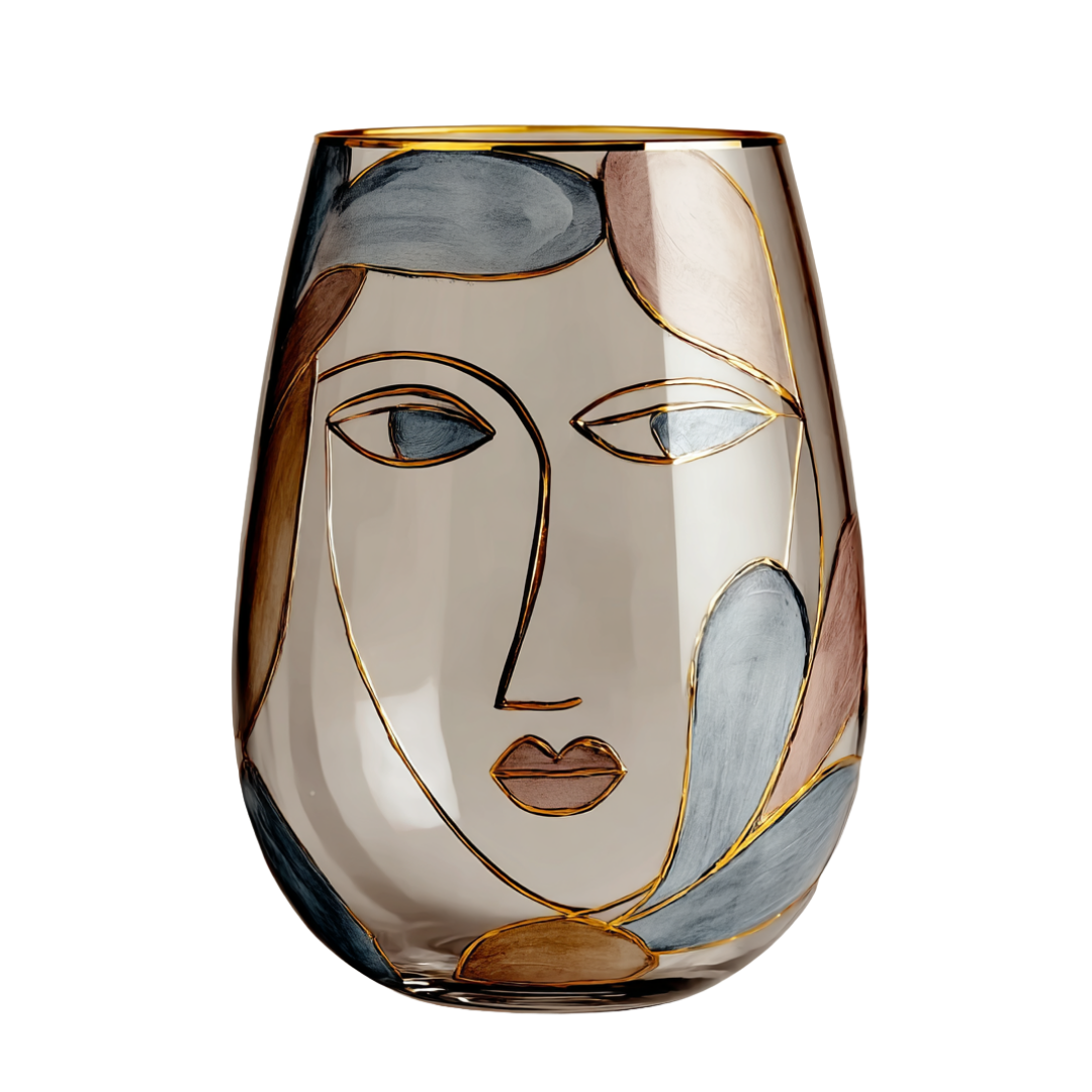 'Dreaming Faces' Stemless Wine Glasses