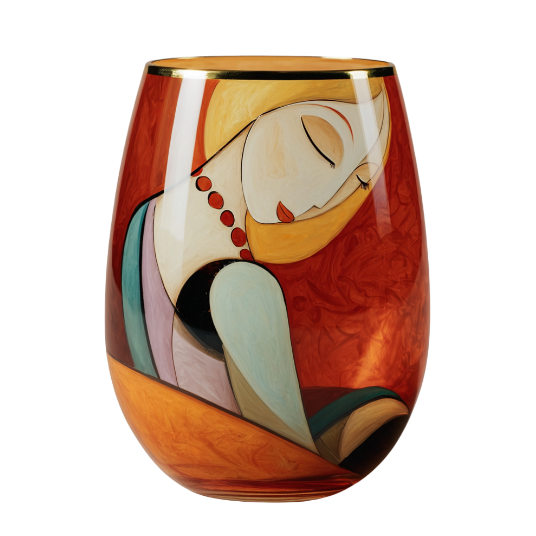 'Dreaming Faces' Stemless Wine Glasses