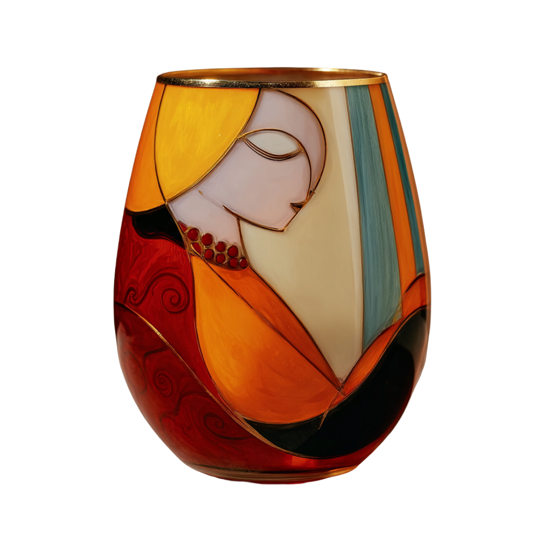 'Dreaming Faces' Stemless Wine Glasses