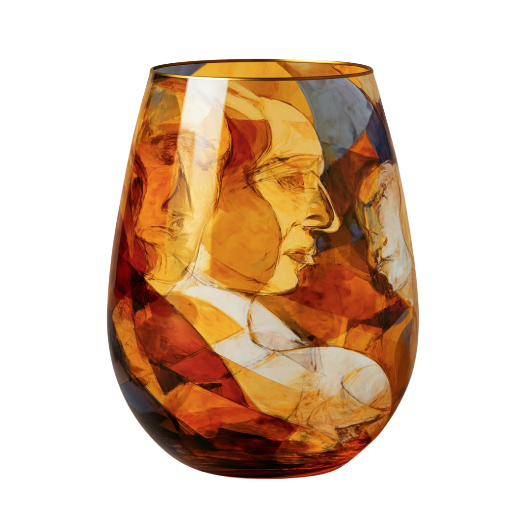 'Dreaming Faces' Stemless Wine Glasses