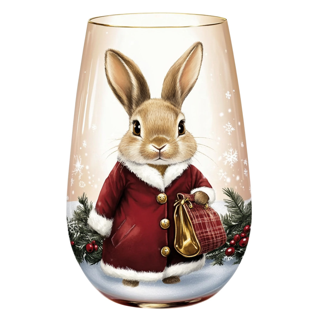 ‘Winter Whiskers’ Stemless Wine Glass