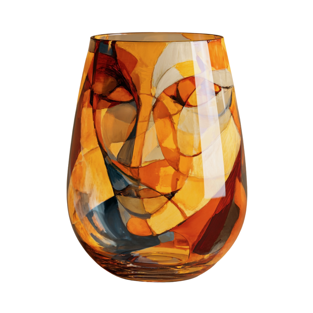 'Dreaming Faces' Stemless Wine Glasses