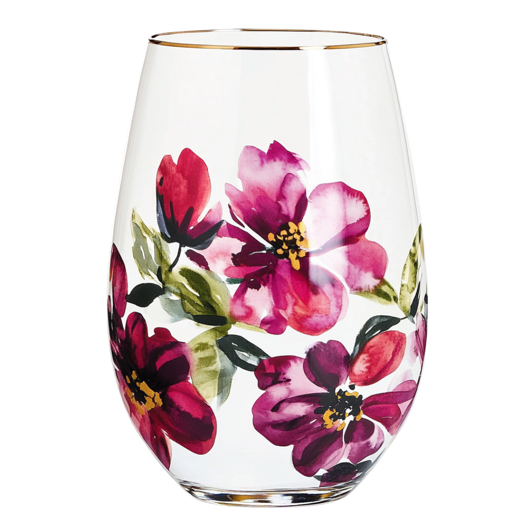 ‘Blossom Enchantment’ Stemless Wine Glass