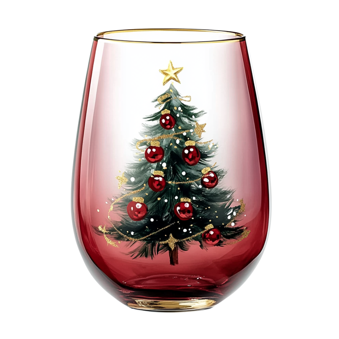 ‘Crimson Noel’ Stemless Wine Glass