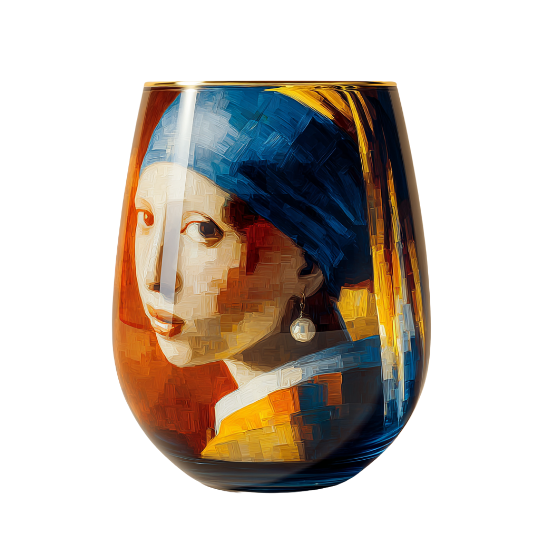 'Pearl Echoes' Stemless Wine Glasses