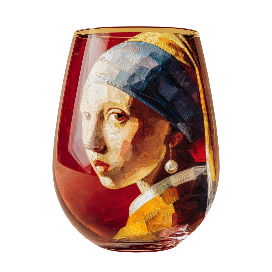 'Pearl Echoes' Stemless Wine Glasses