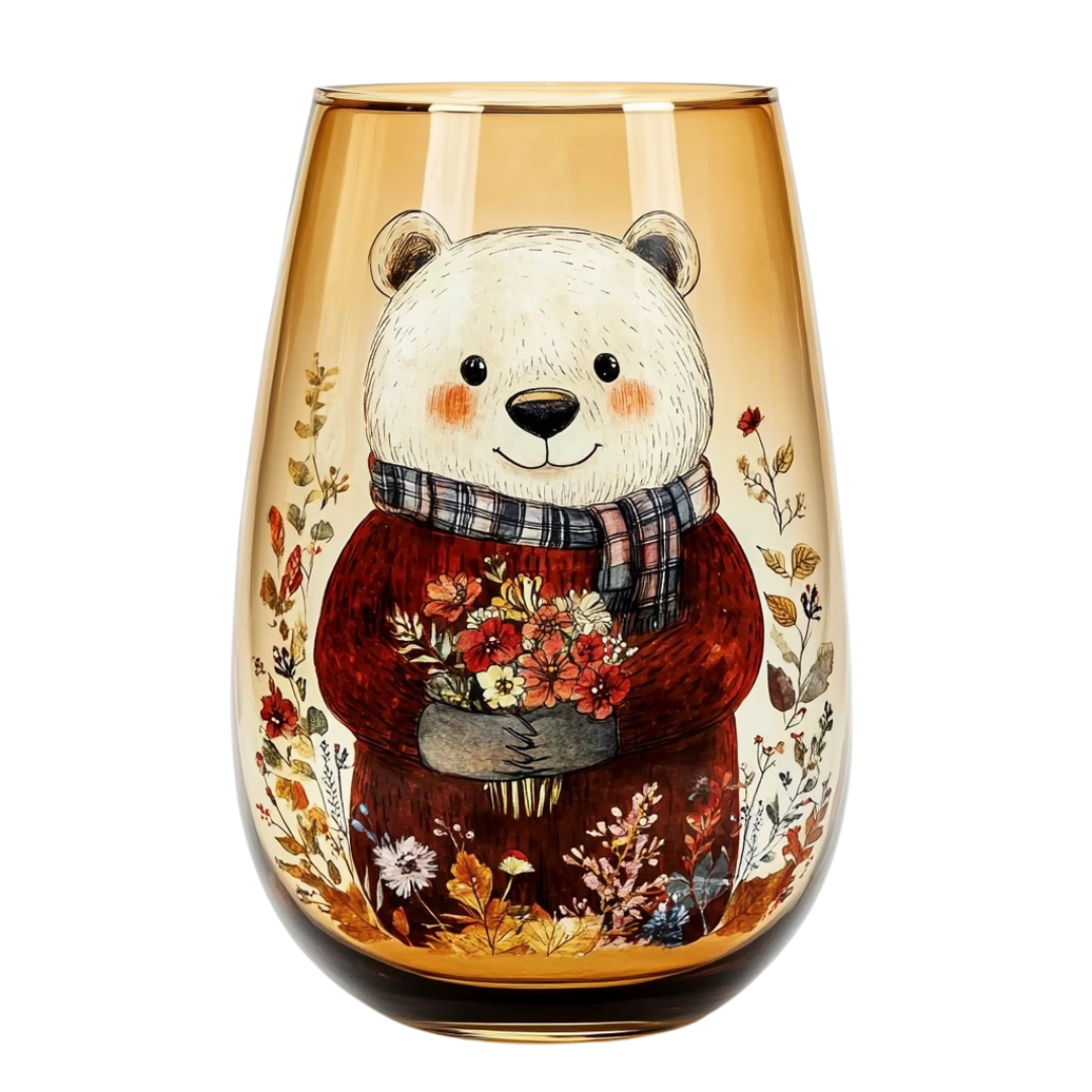 ‘Cozy Bear’ Stemless Wine Glass