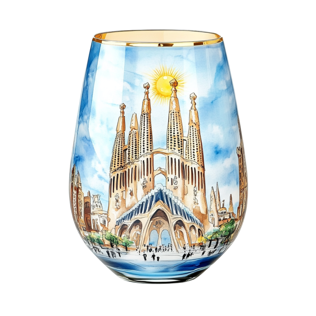 ‘Sagrada Dreams’ Stemless Wine Glass