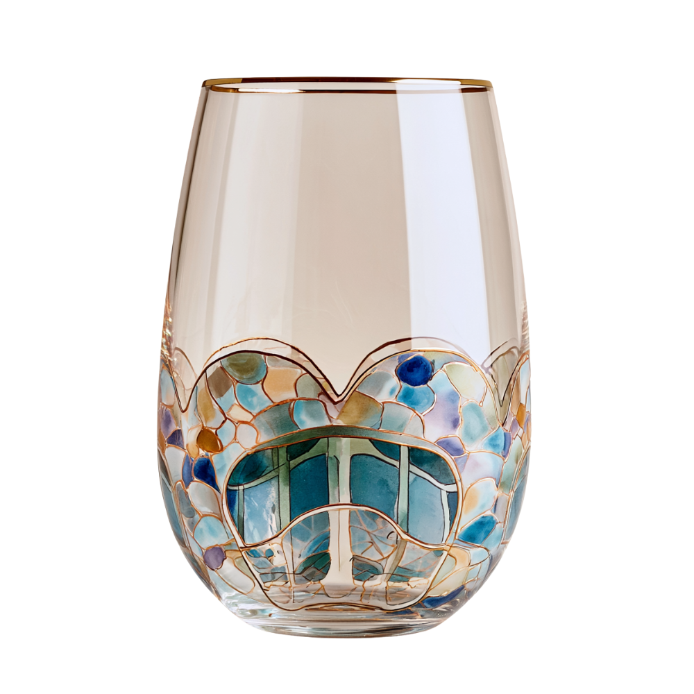 'Gaudí Eternal Facade' Stemless Wine Glass
