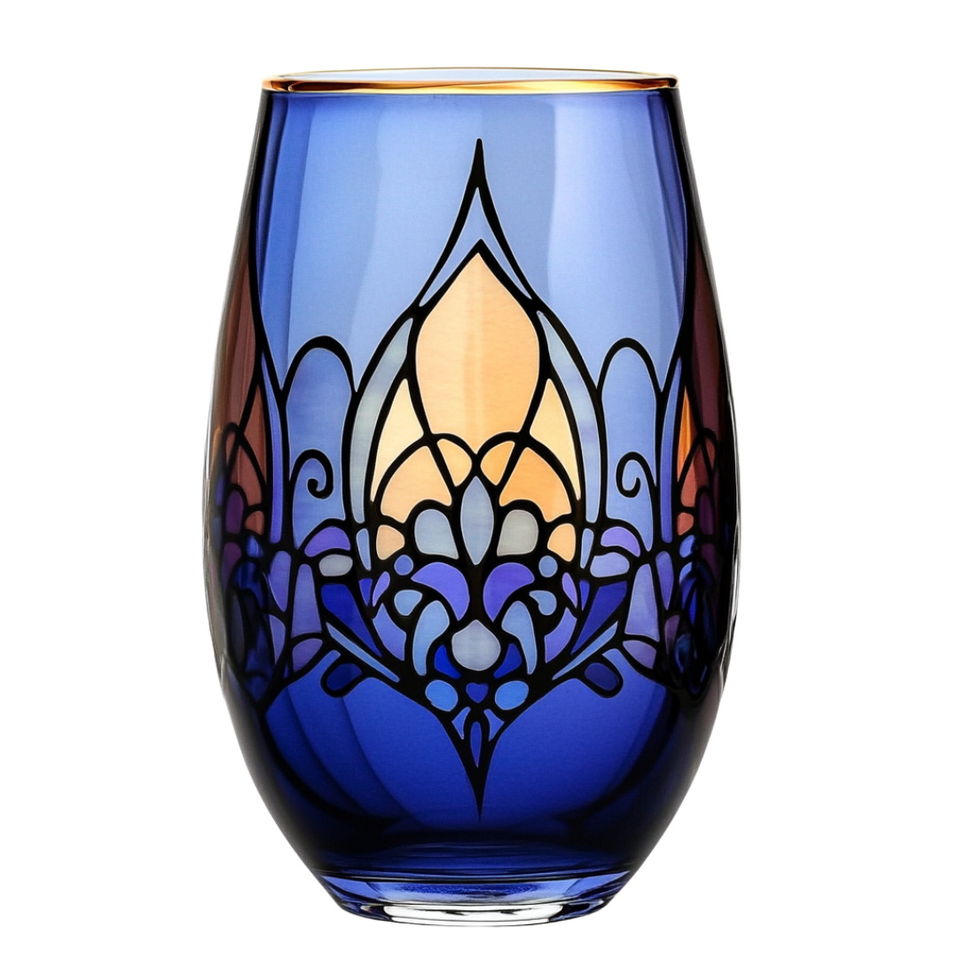 ‘Midnight Cathedral’ Stemless Wine Glass