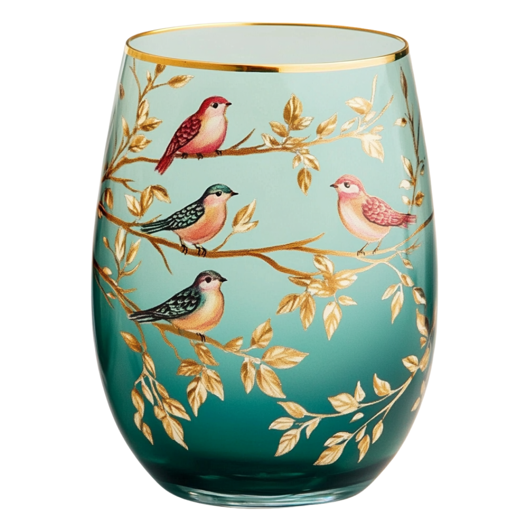 ‘Winter Chorus’ Stemless Wine Glass