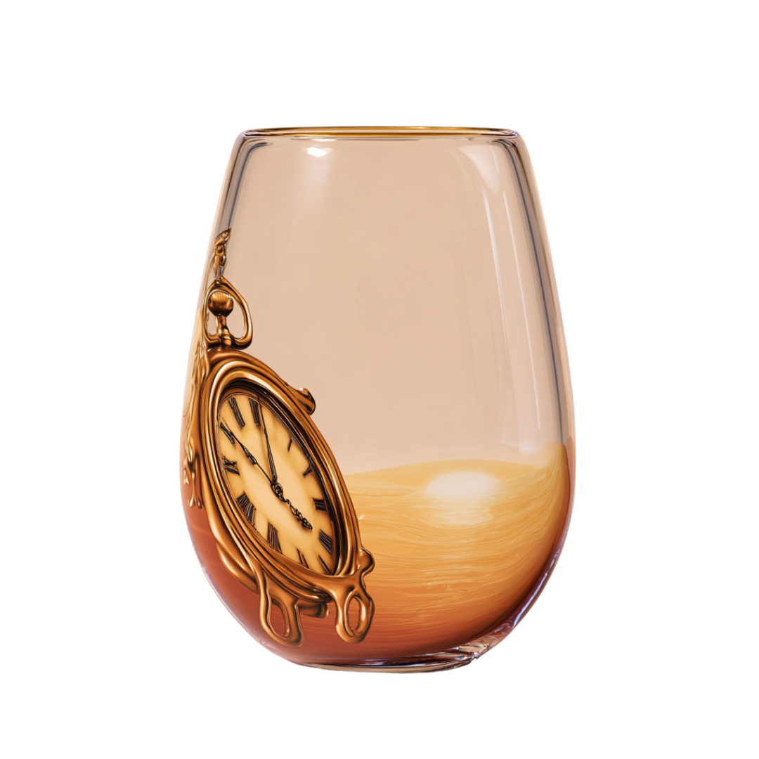 'Echoes of Time' Stemless Wine Glasses