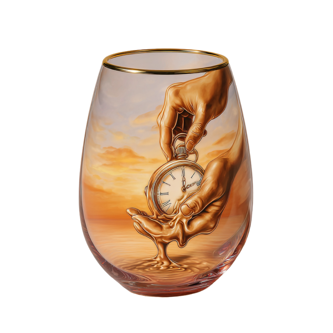 'Echoes of Time' Stemless Wine Glasses