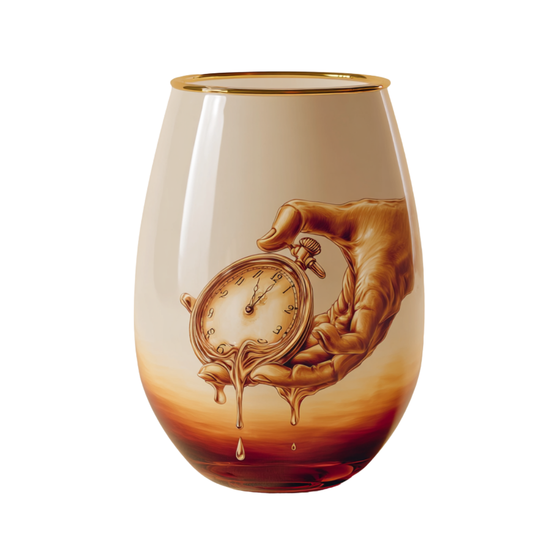 'Echoes of Time' Stemless Wine Glasses