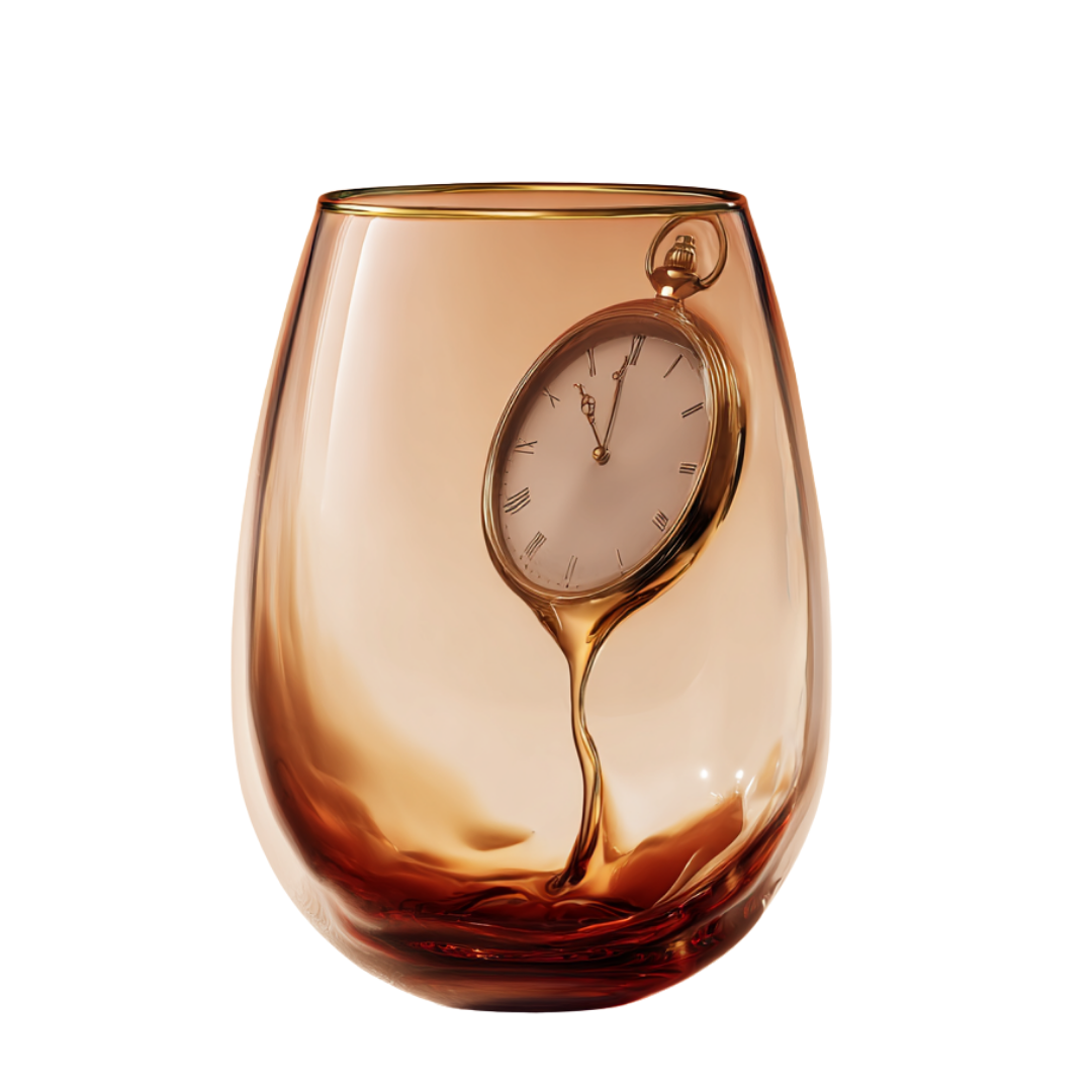 'Echoes of Time' Stemless Wine Glasses