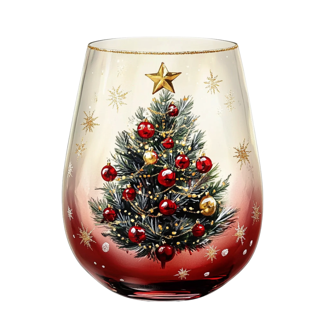 ‘Festive Sparkle’ Stemless Wine Glass