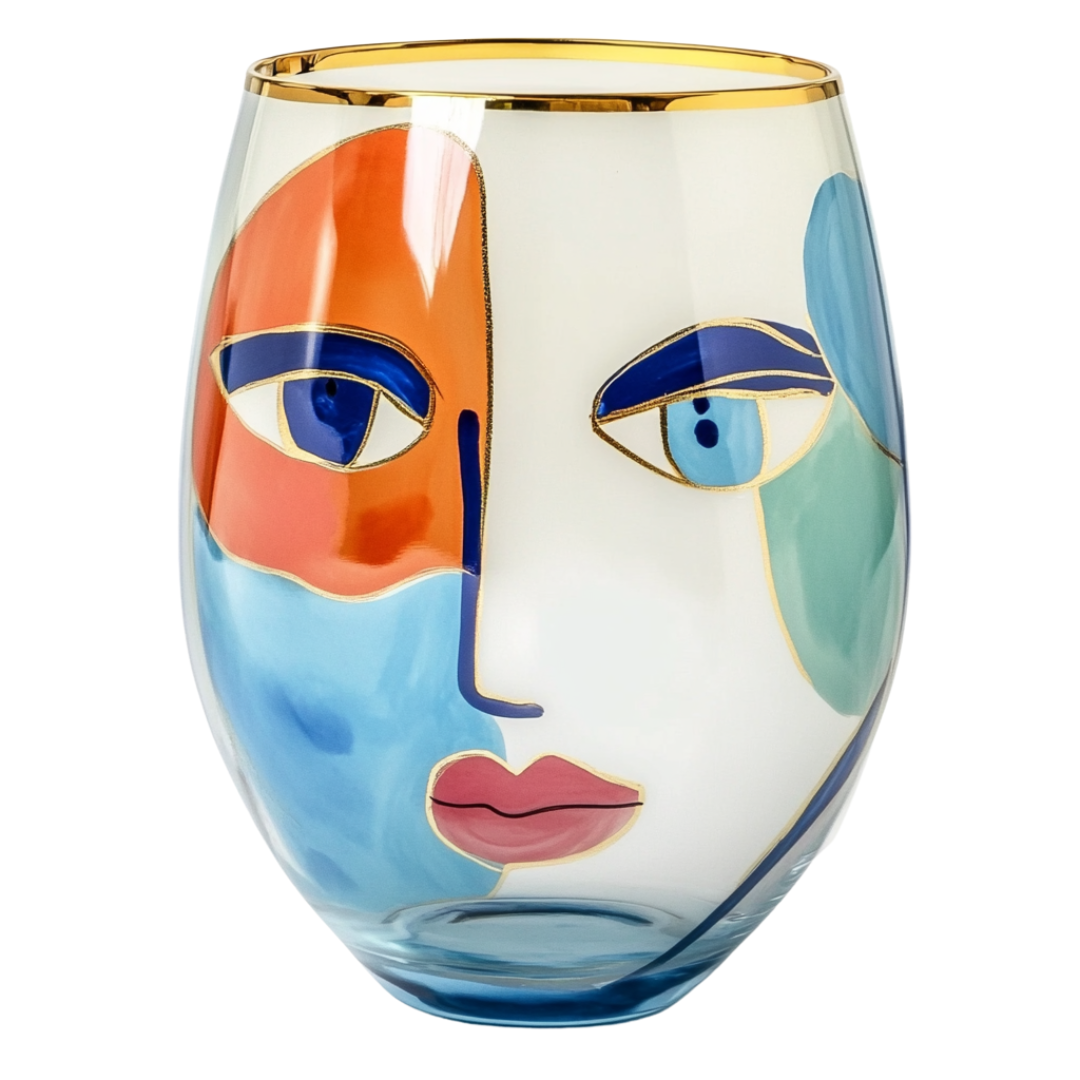 ‘Artistic Gaze’ Stemless Wine Glass