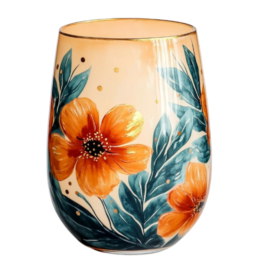 ‘Amber Garden’ Stemless Wine Glass