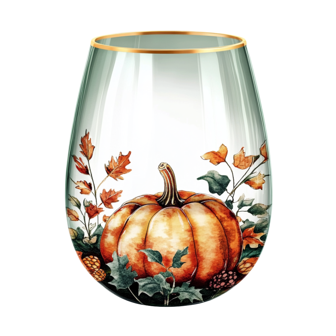 ‘Autumnal Grace’ Stemless Wine Glass