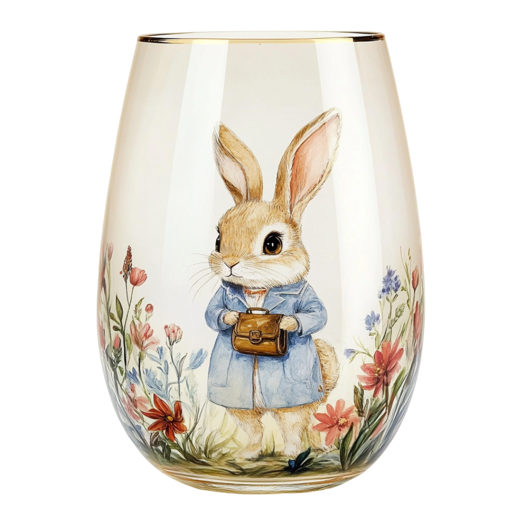 ‘Bunny Charm’ Stemless Wine Glass