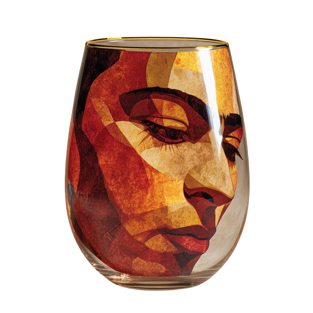'Ember Visage' Stemless Wine Glasses