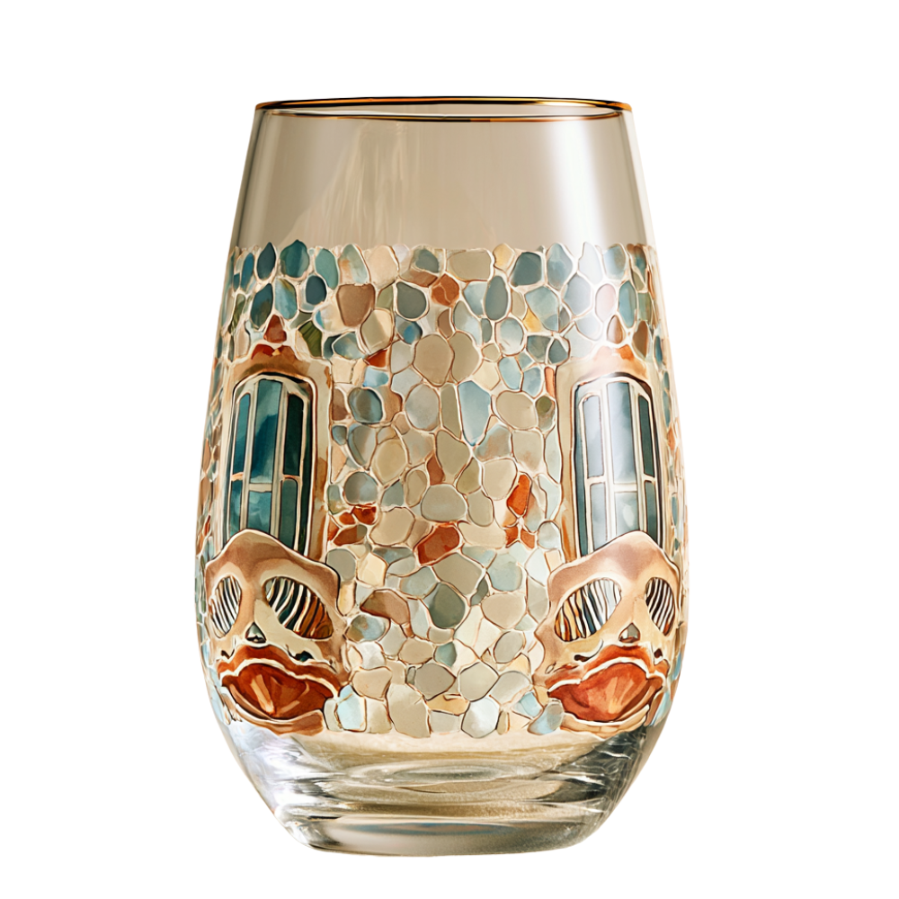 'Gaudí Eternal Facade' Stemless Wine Glass