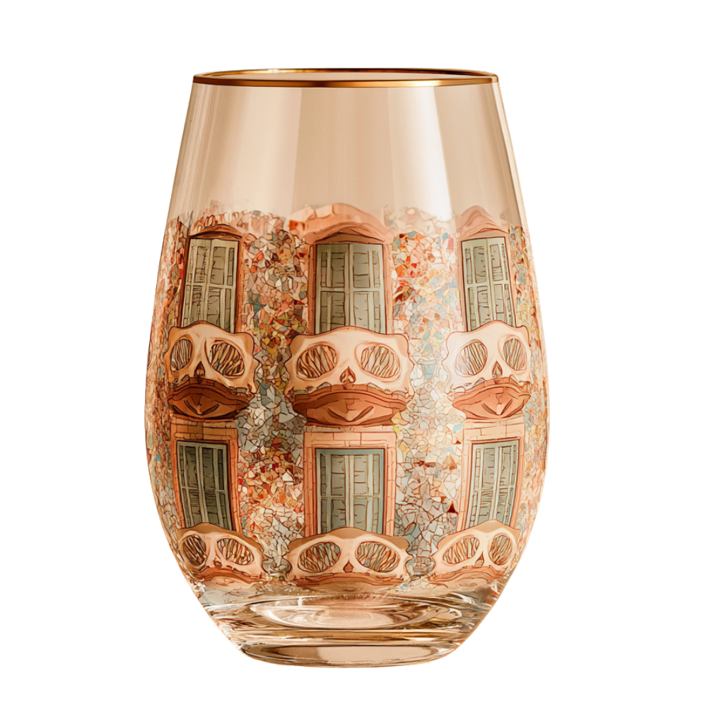 'Gaudí Eternal Facade' Stemless Wine Glass