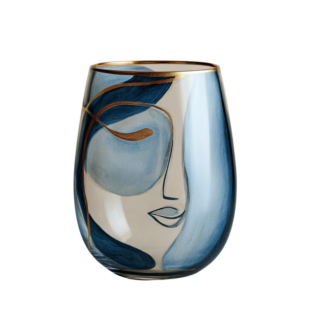 'Celestial Contours' Stemless Wine Glasses