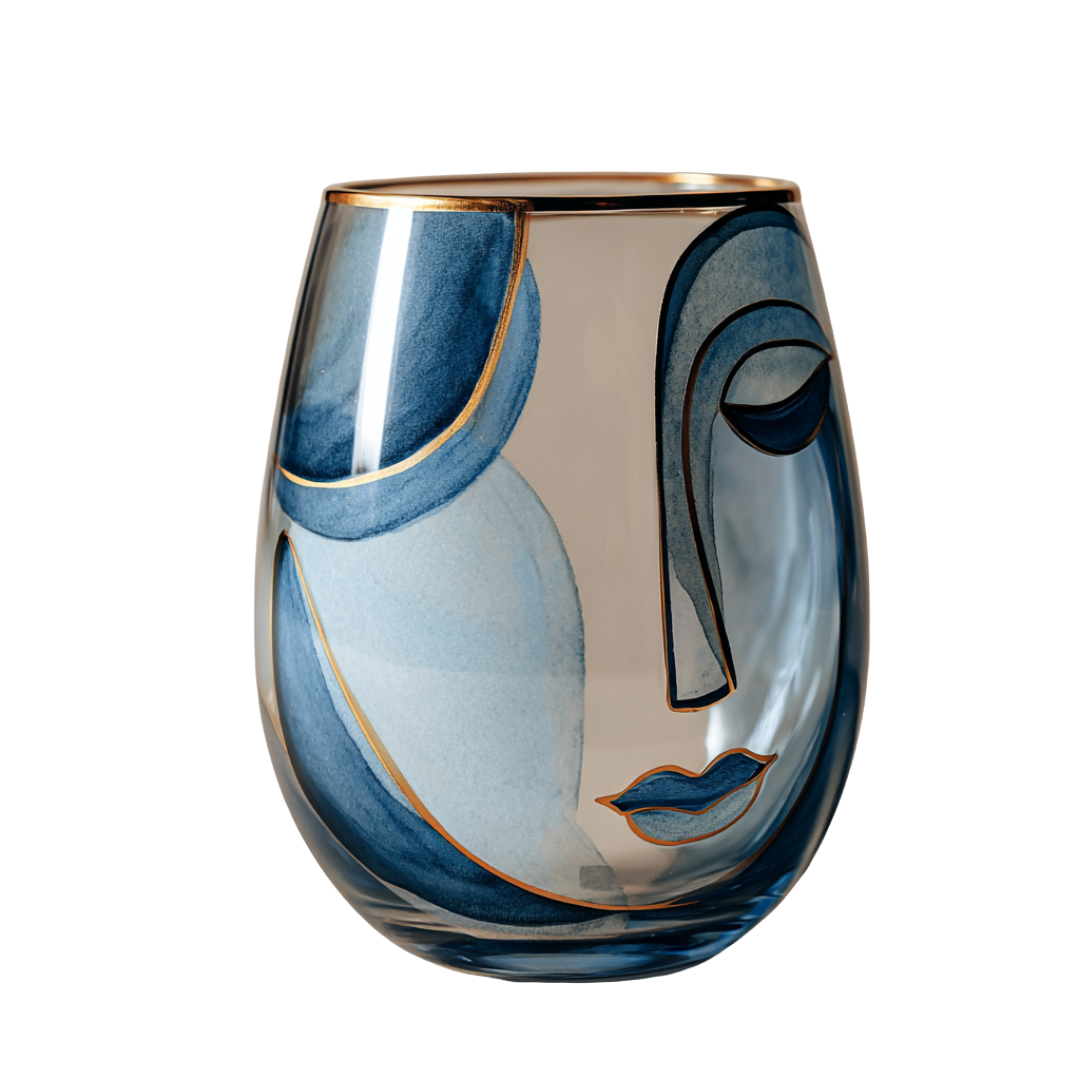 'Celestial Contours' Stemless Wine Glasses