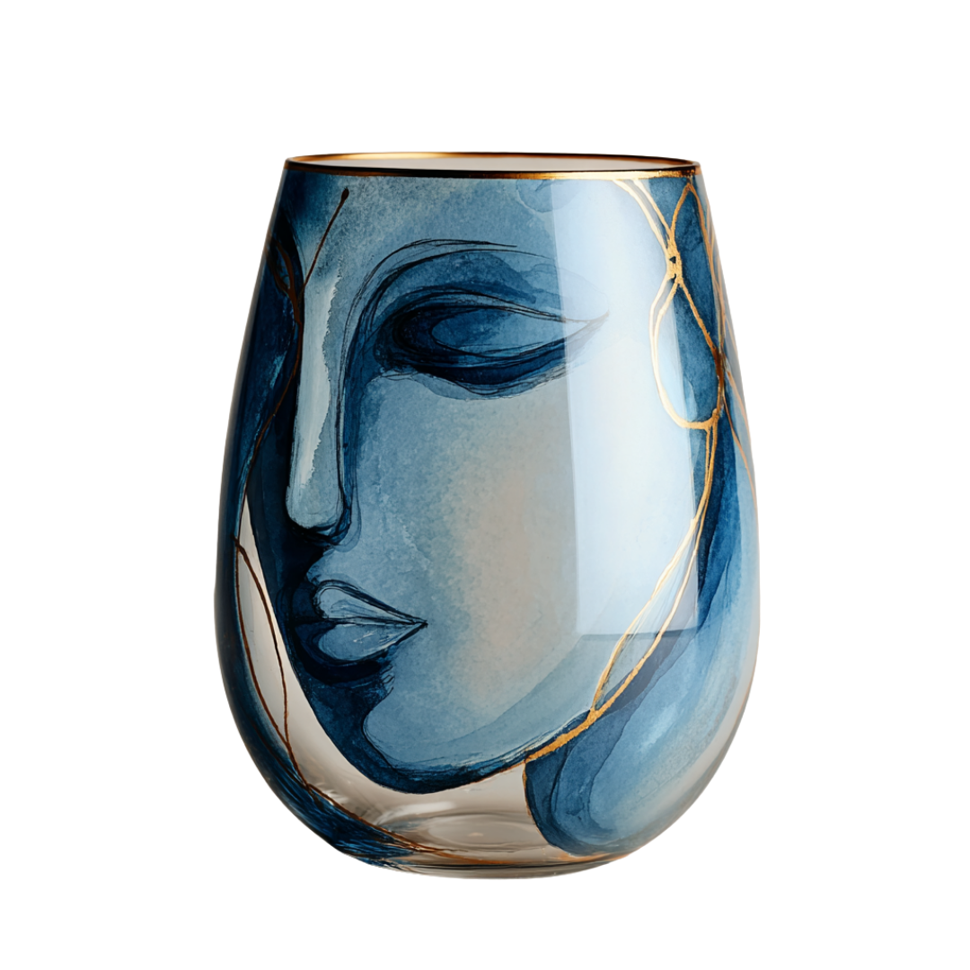 'Celestial Contours' Stemless Wine Glasses