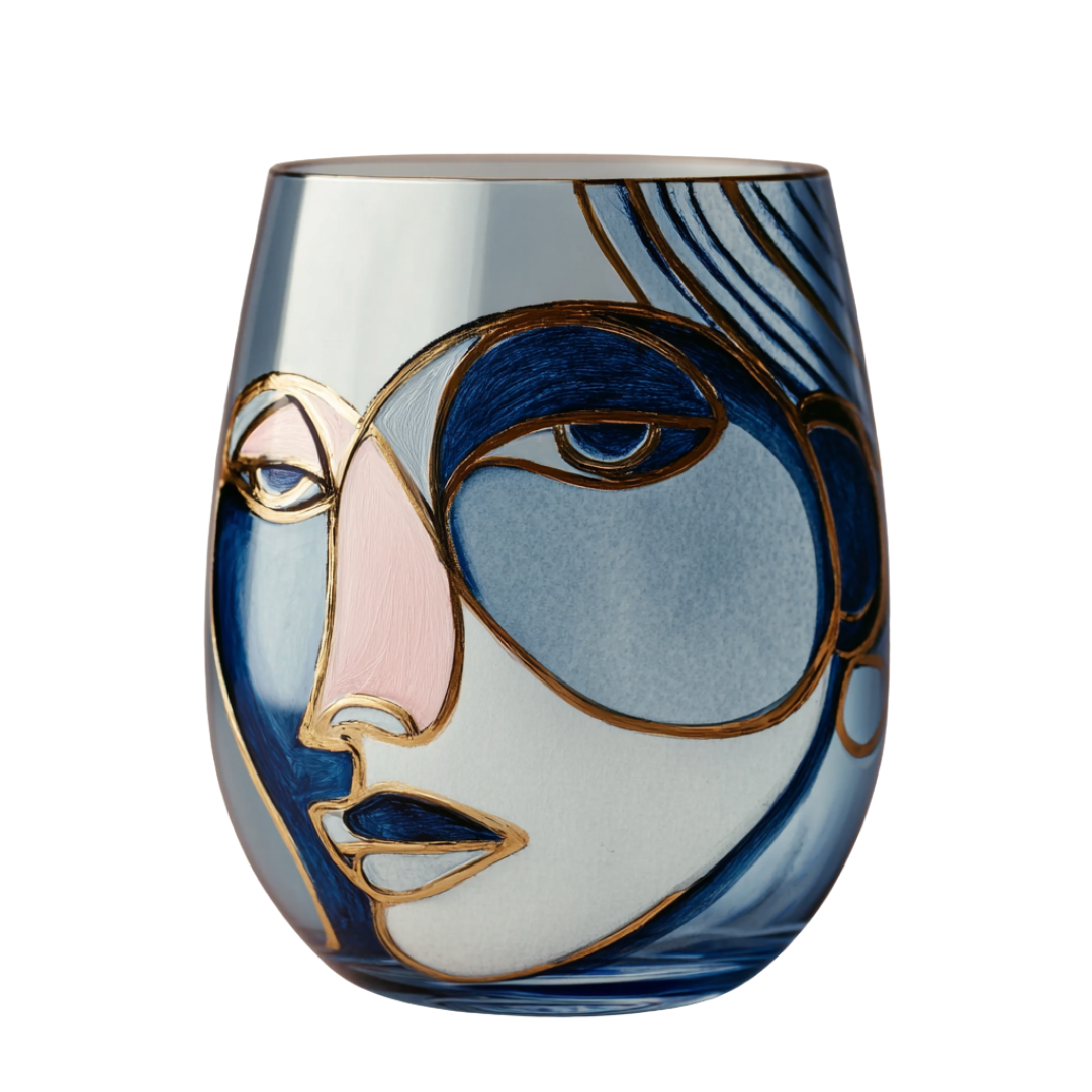 'Celestial Contours' Stemless Wine Glasses