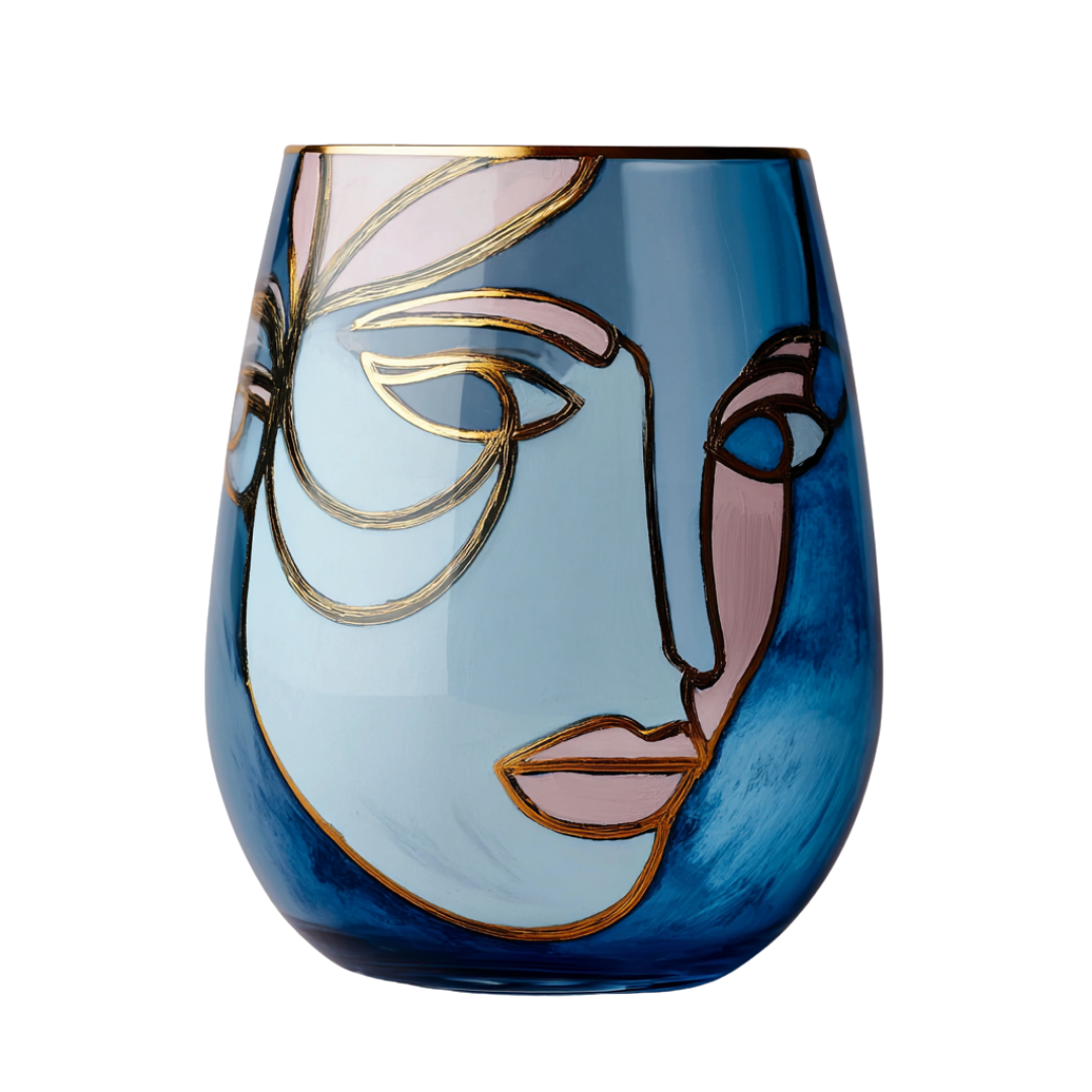 'Celestial Contours' Stemless Wine Glasses