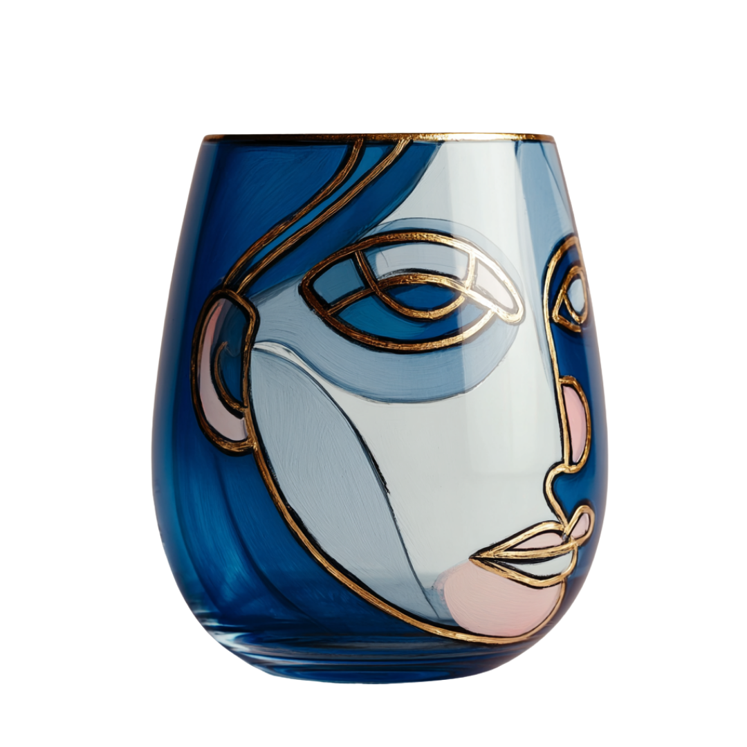 'Celestial Contours' Stemless Wine Glasses