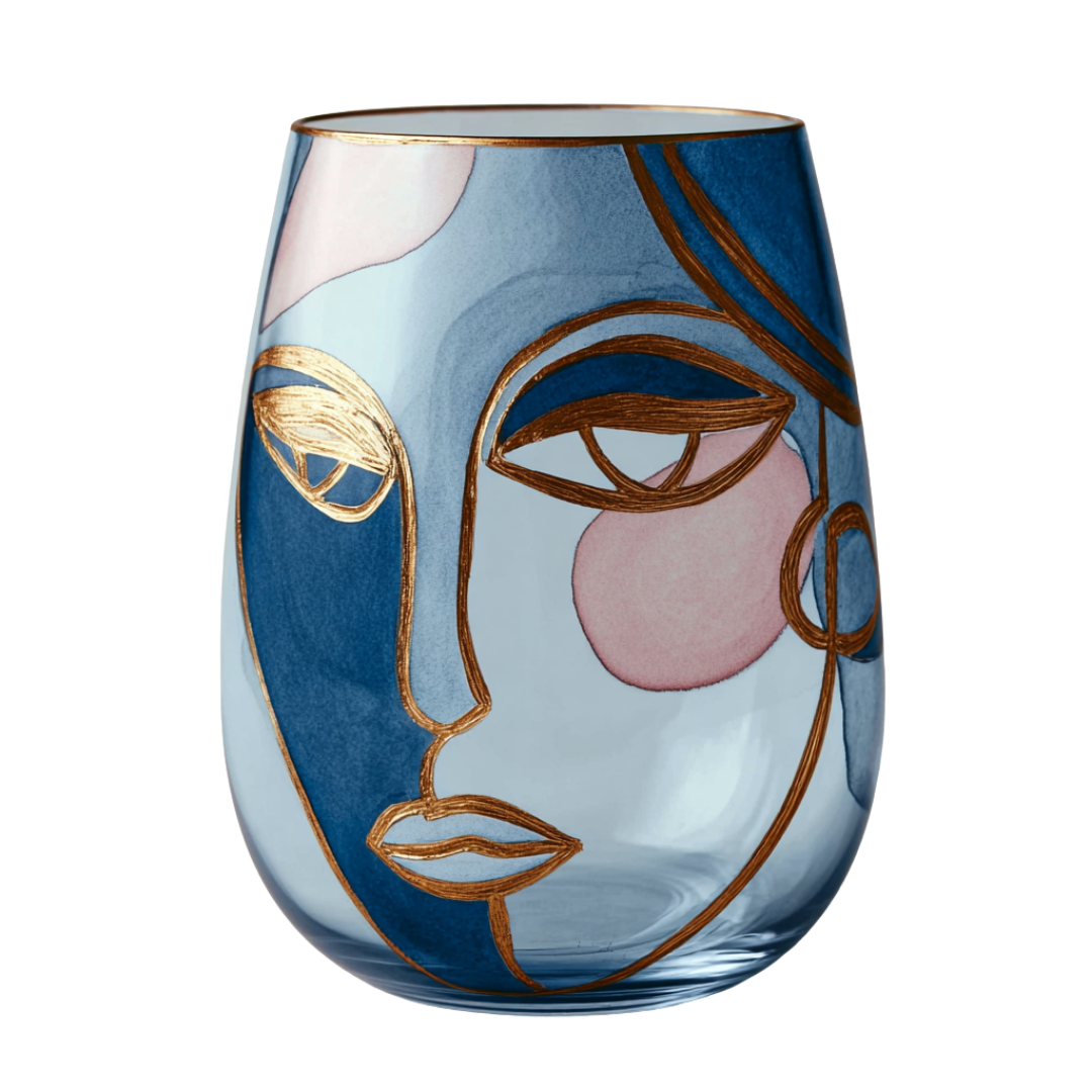 'Celestial Contours' Stemless Wine Glasses